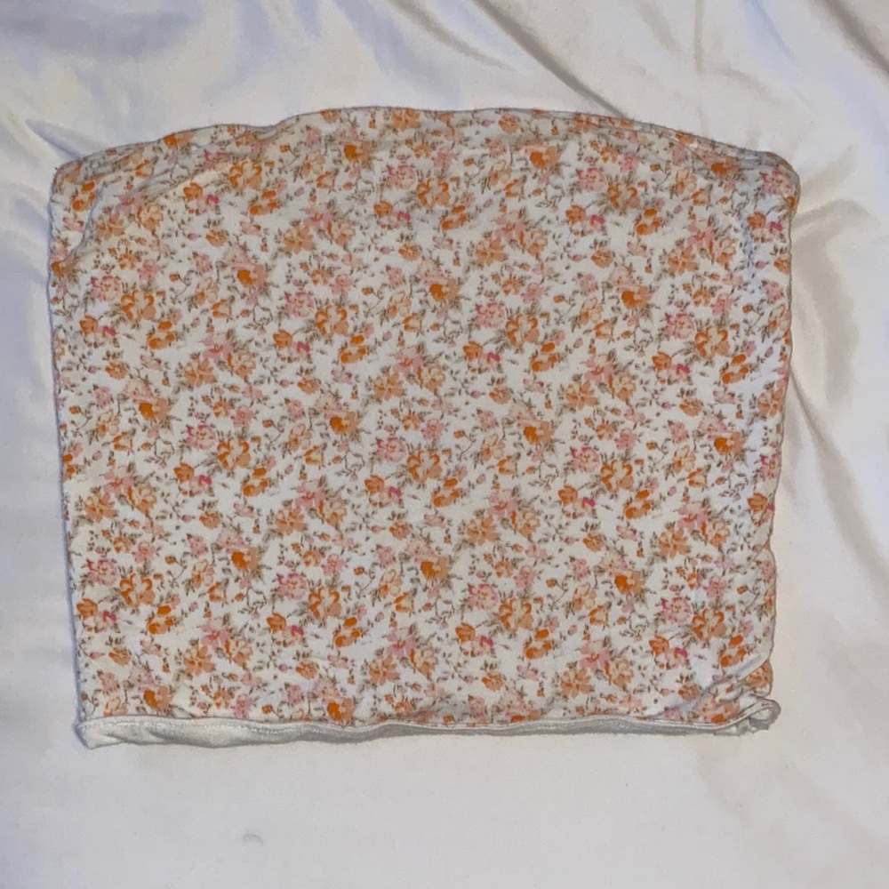 Tube top, flower pattern